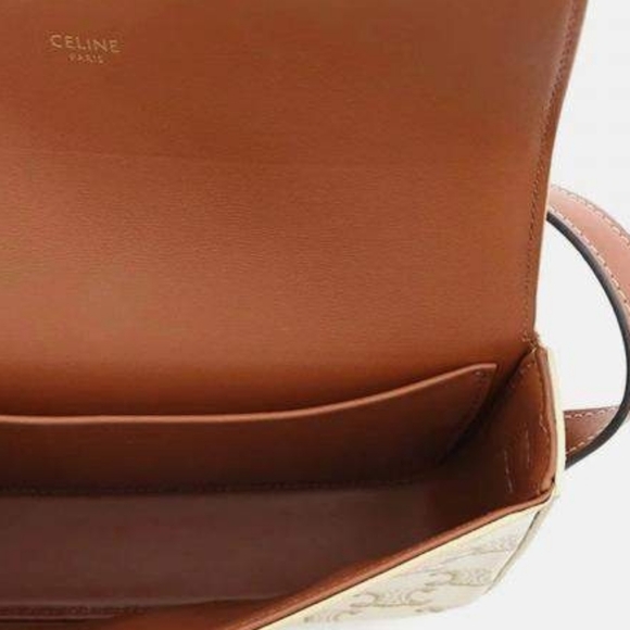 Brand New! Authenticated Celine Triomphe Claude Coated Canvas Shoulder Bag - Picture 13 of 16